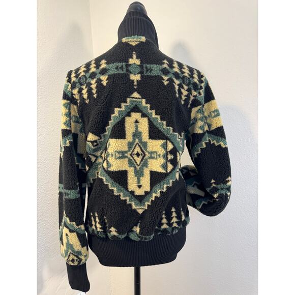 Pendleton Jackets & Blazers - Pendleton Womens Black Fleece Bomber Jacket Southwest Size S NWT
